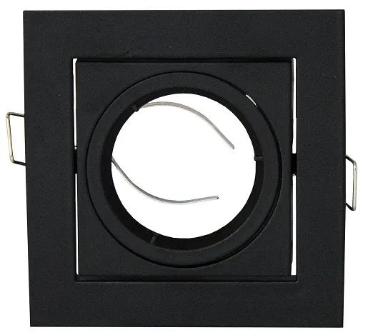 BERGE Podhľadové bodové svietidlo BRG70452 výklopné - hliník - štvorec - čierna matná