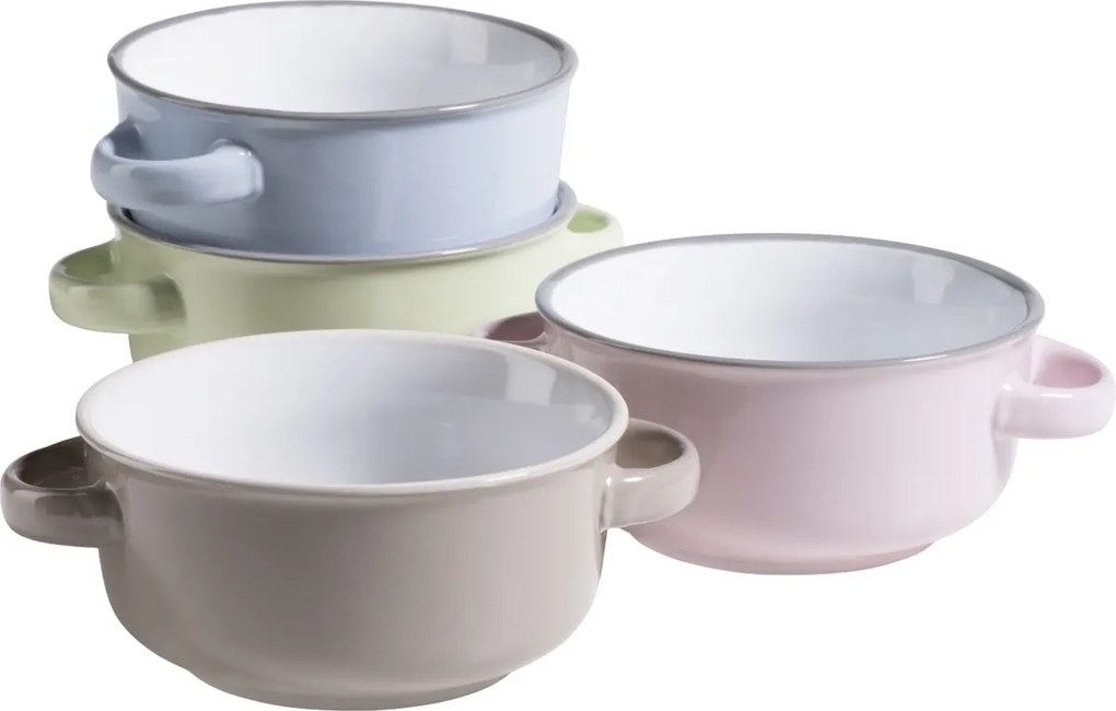 Mäser Súprava polievkových misiek 4 ks MAILA – 12,5 cm, svetlomodrá mix