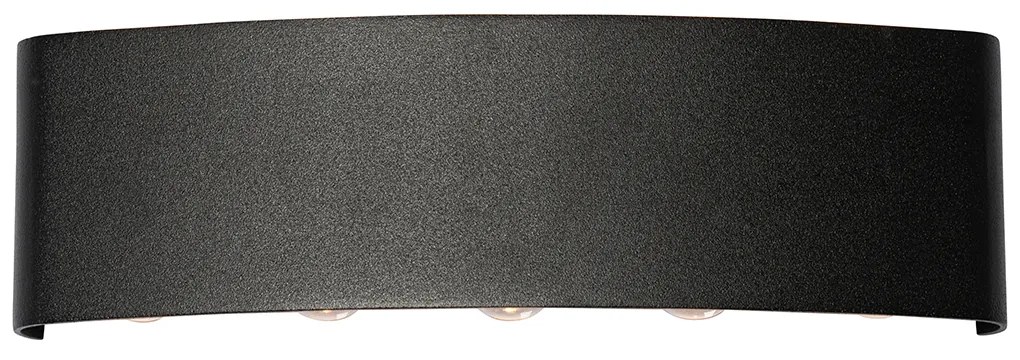 Vonkajšia nástenná lampa čierna vrátane LED 10-svetlo IP54 - Silly