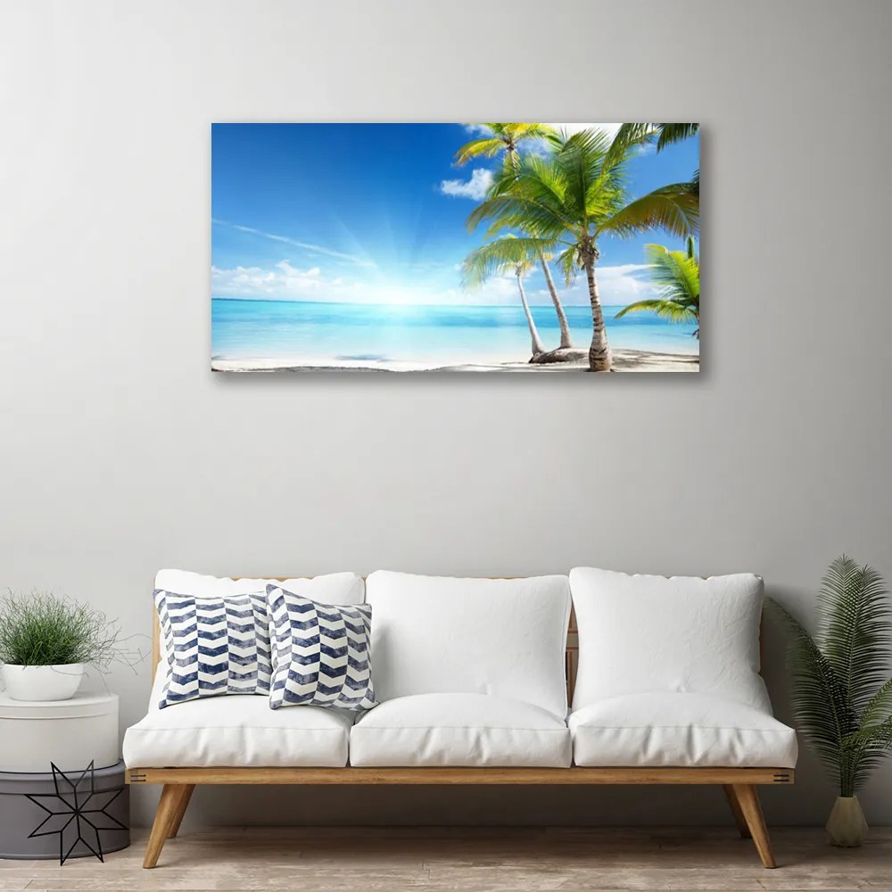 Obraz na plátne Palma strom more krajina 100x50 cm