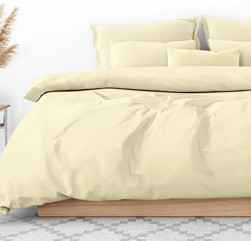 Goldea bavlnené posteľné obliečky - smotanové 140 x 200 a 70 x 90 cm