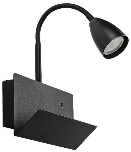 Rabalux 71089 - Nástenná lampa s poličkou TACITO 1xGU10/25W/230V čierna