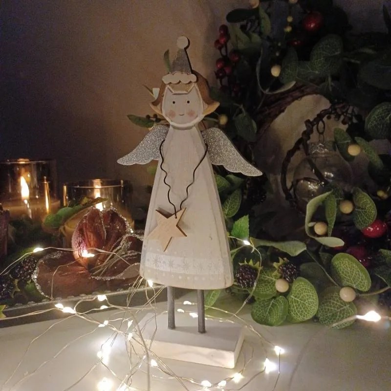 DECOLED Dekorace, anděl, 11,5 x 4 x 23 cm