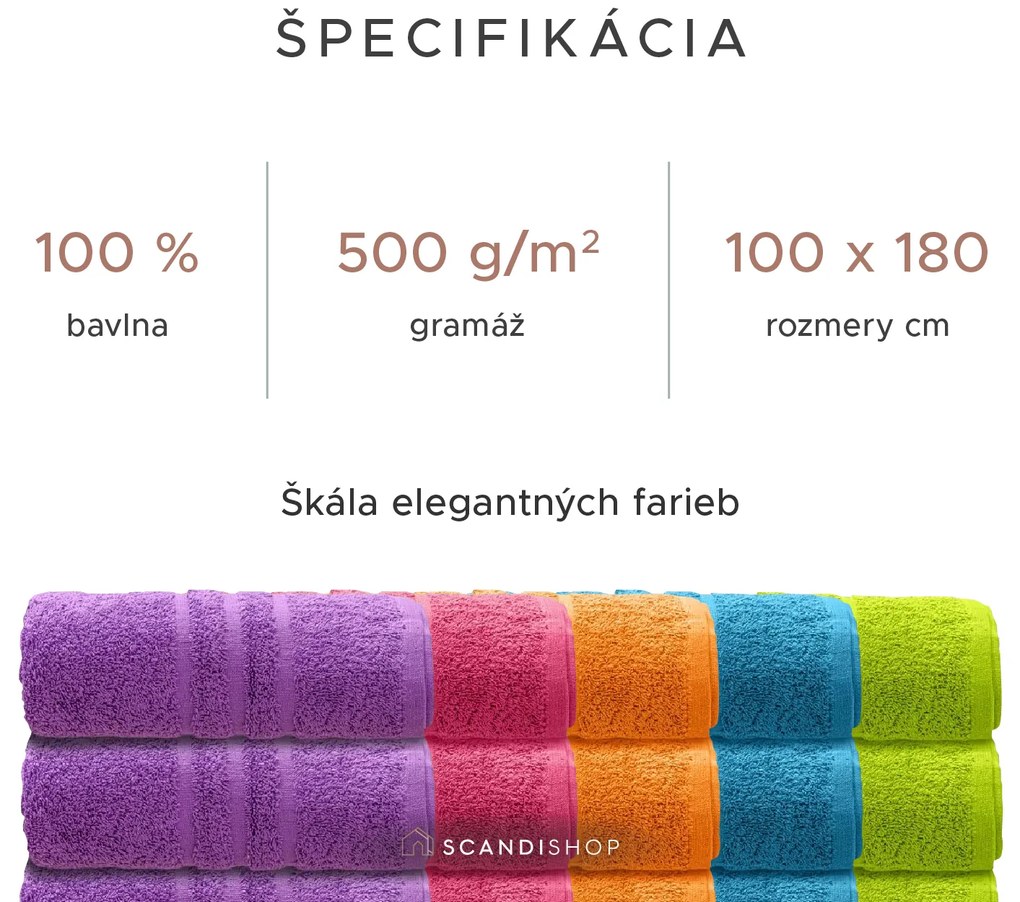 Osuška Comfort Maxi 100x180 cm azurová, 100% bavlna