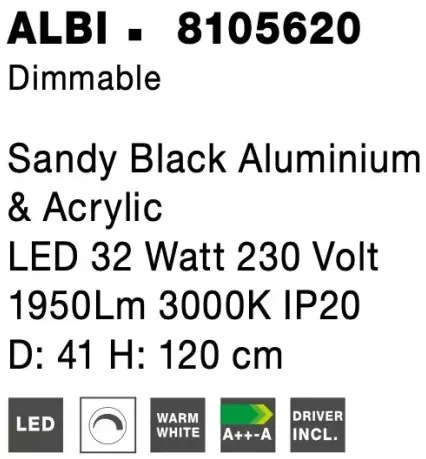 LED luster Albi 41 čierne