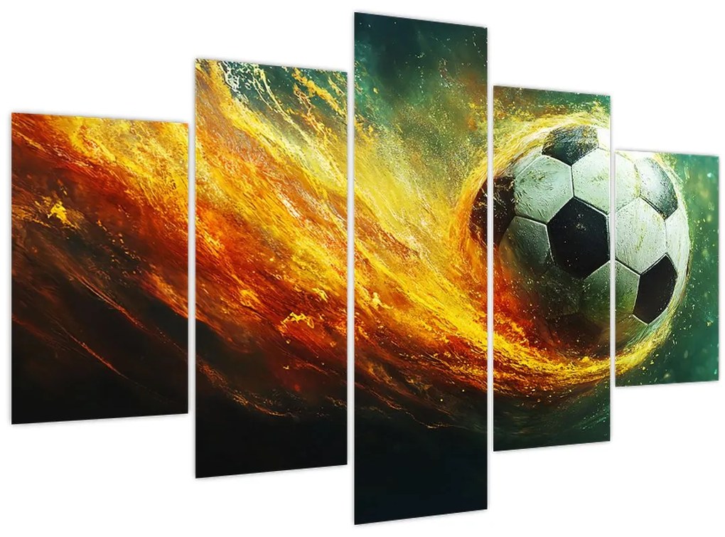 Obraz - Futbalová lopta v lete (150x105 cm)