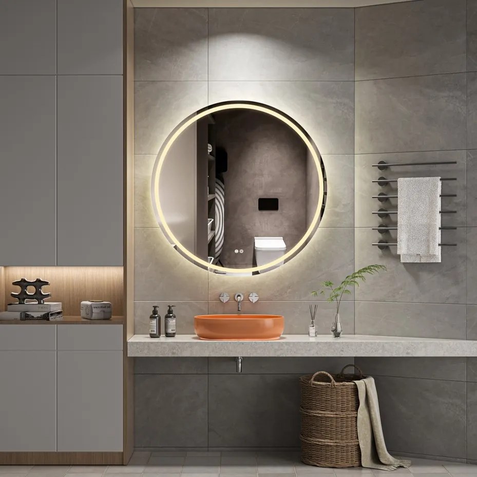 Erga Carla, okrúhle LED zrkadlo 120cm, 2760 lm, 3 farby svetla, ERG-V01-208-1212