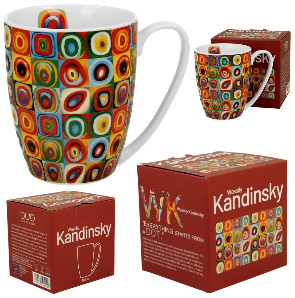 Porcelánový hrnček Kandinsky Squares with Circles 360 ml