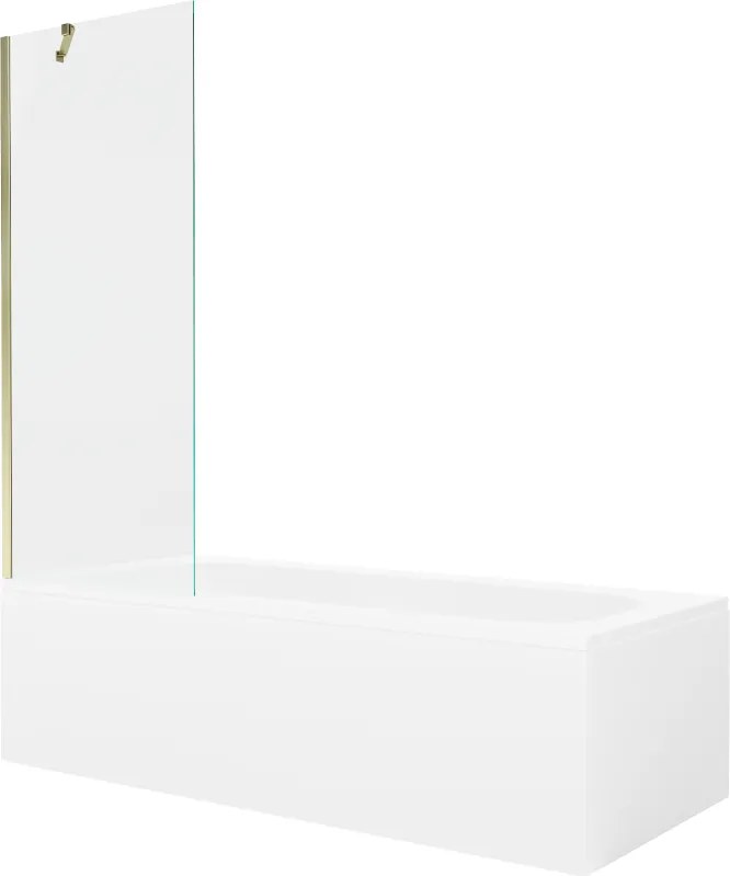 Mexen Vega obdĺžniková vaňa 150 x 70 cm s obkladom a 1-krídlovou sprchovou zástenou 70 cm, Transparentné, Zlatá - 550115070X9507