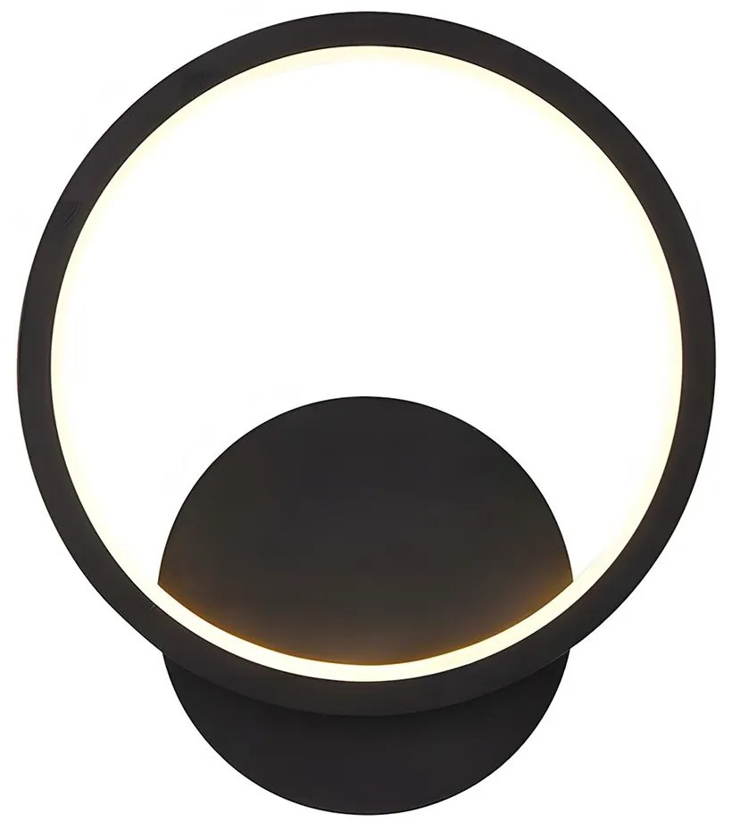 Toolight Toolight, LED nástenné svietidlo 20cm, 10W, 3000K, LHJ081-W, čierna matná, OSW-50060