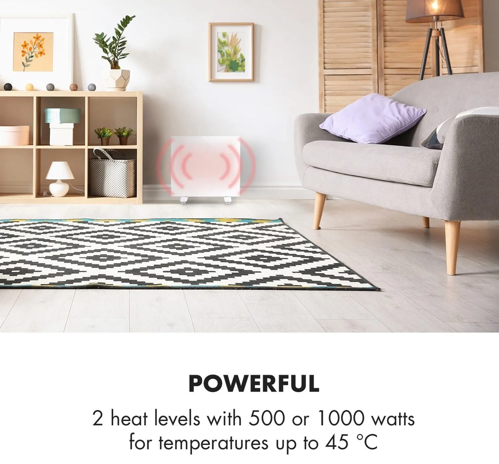 Klarstein Bornholm Single Smart, konvektor, 1000 W, ovládanie cez aplikáciu, biely