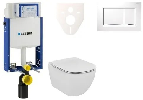 Cenovo zvýhodnený závesný WC set Geberit na zamurovanie + WC Ideal Standard Tesi 110.302.00.5NE5