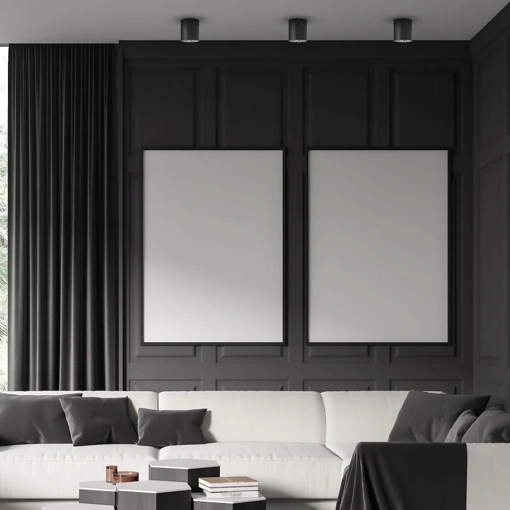 Stropné svietidlo George, 1x čierne kovové tienidlo