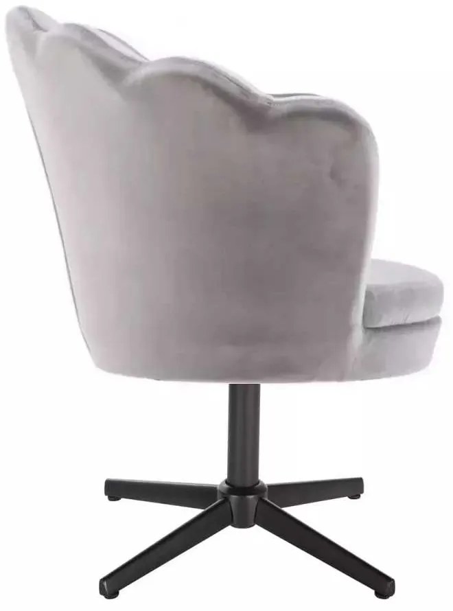 LuxuryForm DESIGN Kreslo FREY VELUR na čiernom kríži - svetlo šedé