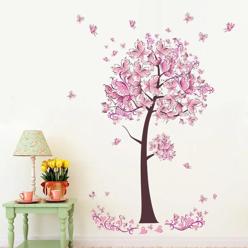 Samolepka na stenu "Ružový Strom" 70x100 cm