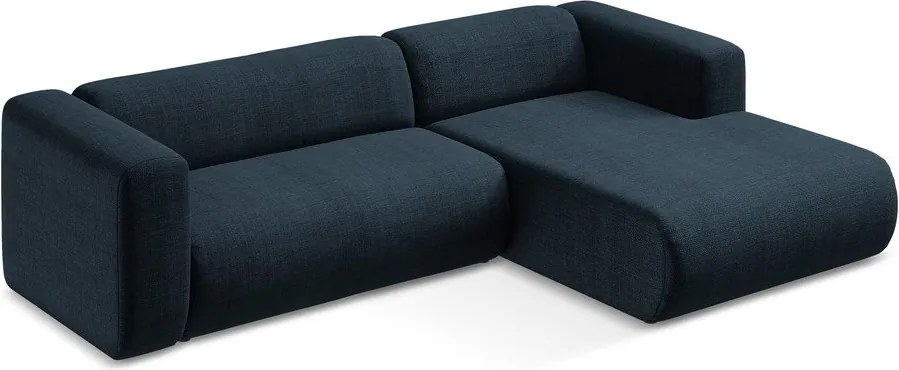 Modrá rohová pohovka (pravý roh/s leňoškou) Ekahi – Makamii