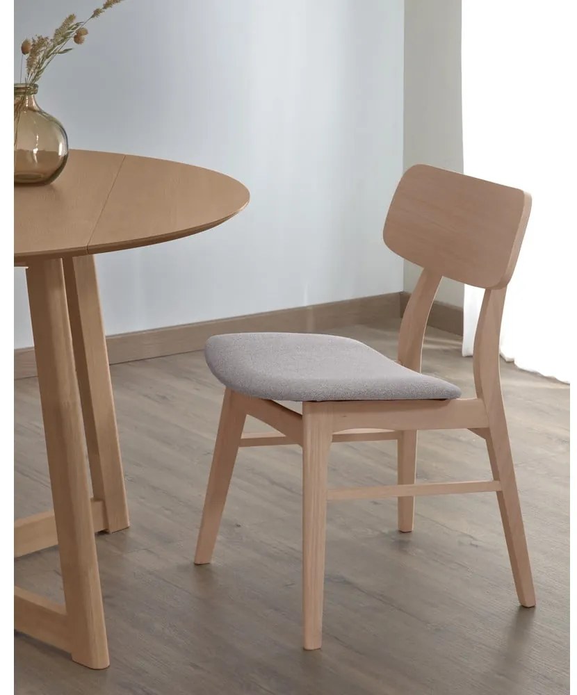 Jedálenská stolička v dekore duba v béžovo-prírodnej farbe v súprave 2 ks Selia – Kave Home