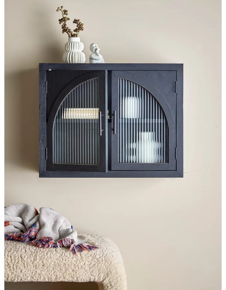 Čierna závesná vitrína z jedľového dreva 62x49x23 cm Lario – Bloomingville