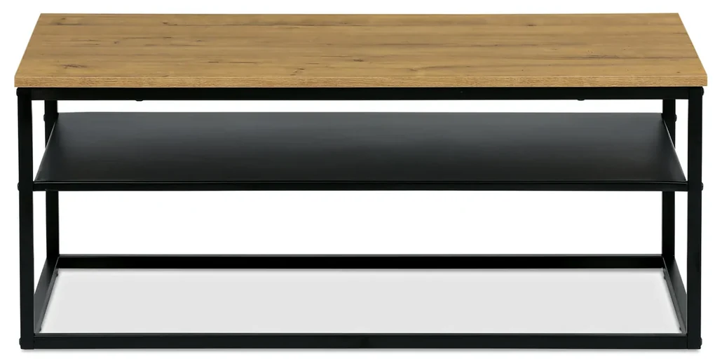 Autronic - Stůl konferenční, MDF deska s dekorem divoký dub, černý kov. - CT-644 OAK