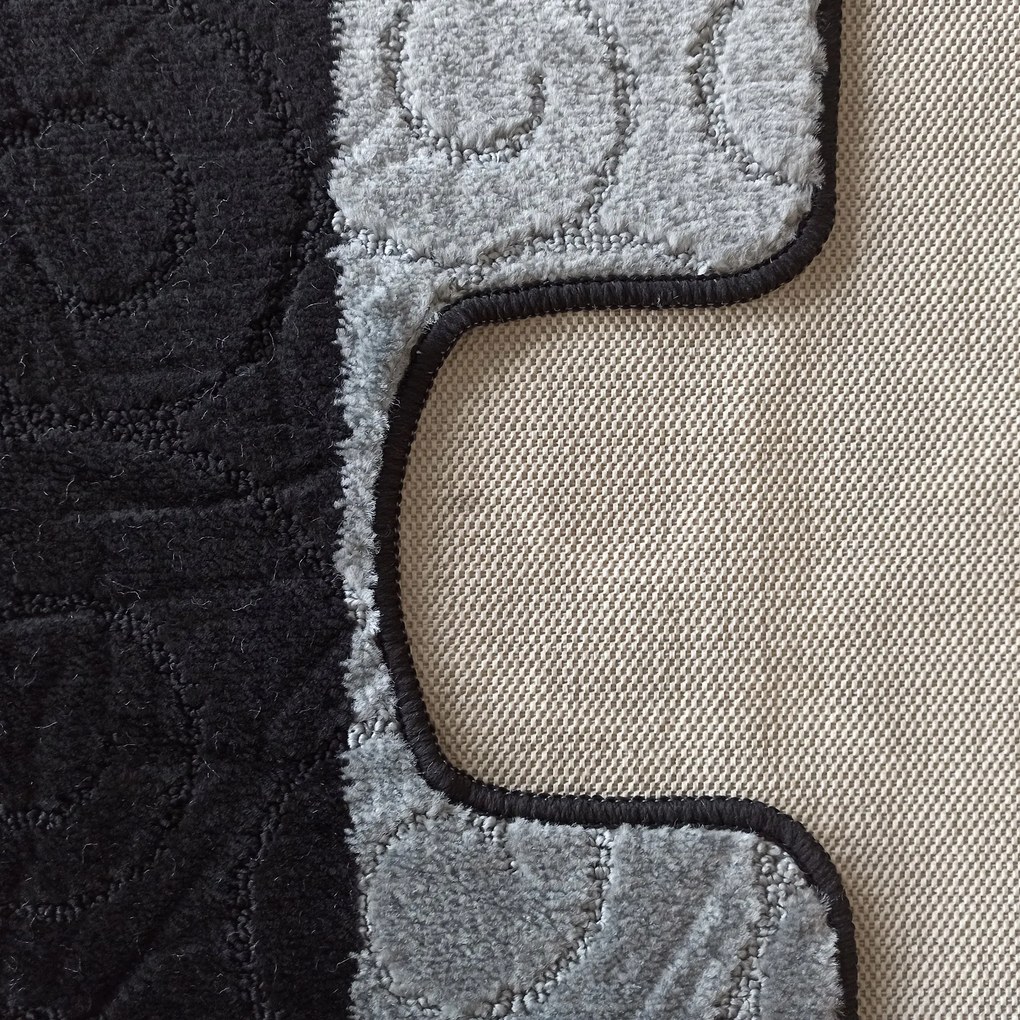 DY Kúpeľňová sada koberčekov s výrezom Sile - čierna