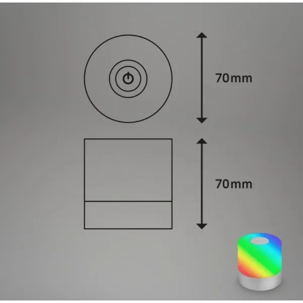 Briloner 7462014 - LED RGB Nabíjacia stolná lampa LED/1,5W/5V IP44 chróm