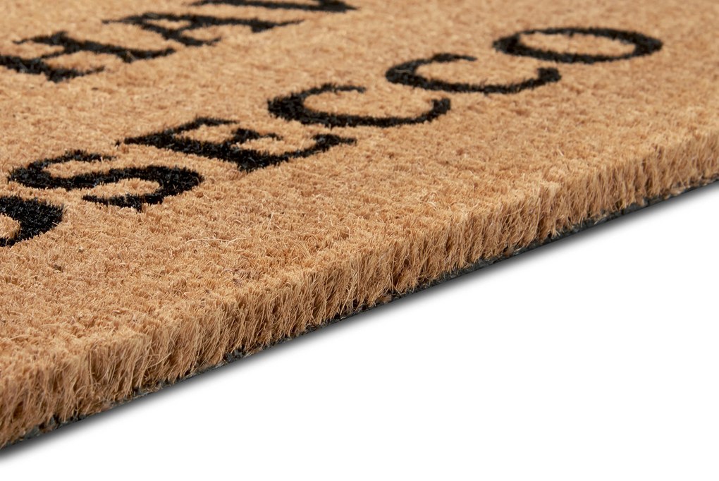 Hanse Home, Rohožka Come in if you have prosecco 105660 – na von aj na doma, 45x75, hnedá, chodba / predsieň