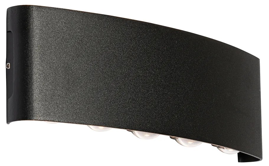 Vonkajšia nástenná lampa čierna vrátane LED 10-svetlo IP54 - Silly