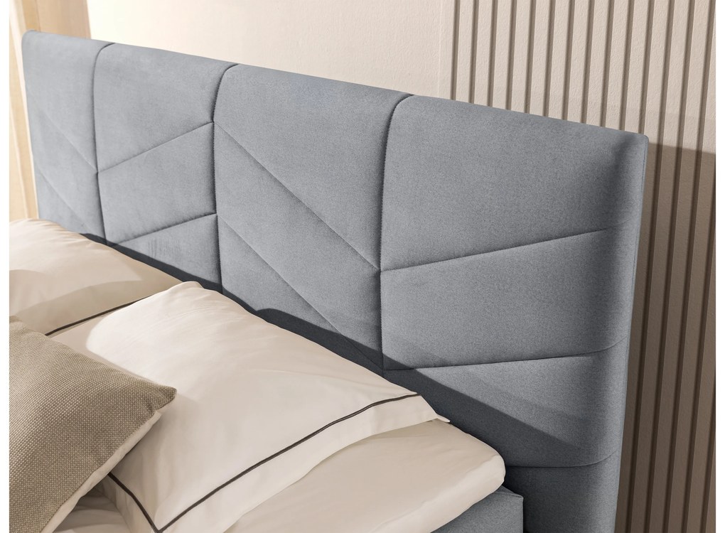 Boxspring posteľ Penia 160x200 s úložným priestorom - sivý hydrofóbny zamat Element 24