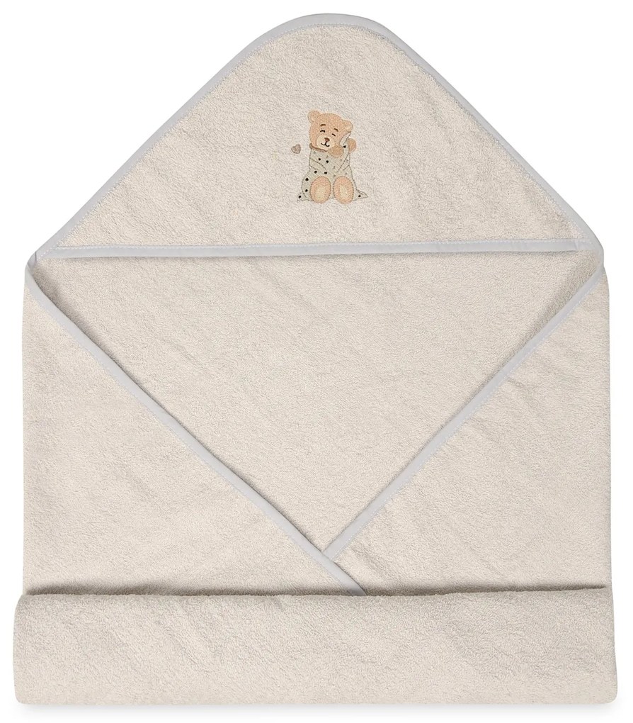 Babymatex Osuška s kapucňou MAXI 100x100 cm - Sivá