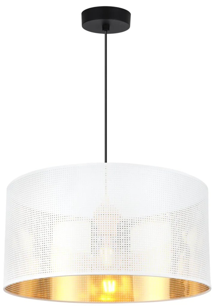 Závesné svietidlo Asti0, 1x biele PVC tienidlo, (fi 40cm), g, b