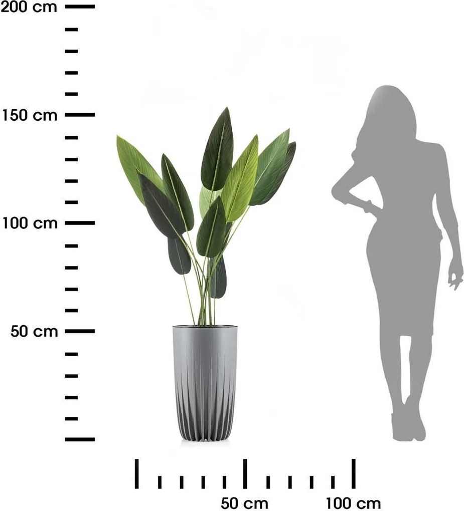 Kvetináč STRIPPED ECO II 30 cm sivý