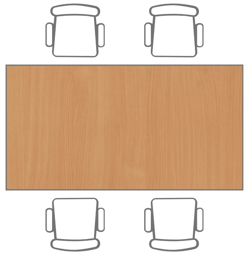 Jedálenský stôl TRIVIA, 160x80 cm, tmavo sivá podnož, buk