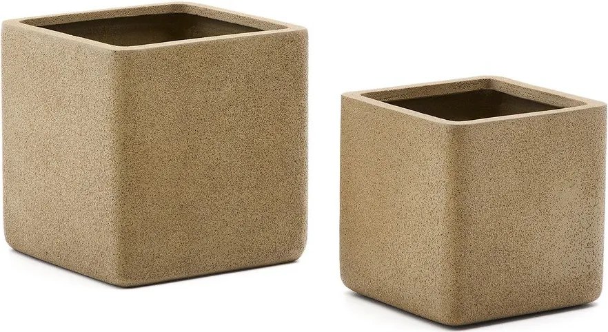 Obaly na kvetináče v súprave 2 ks z umelého kameňa Minoa – Kave Home