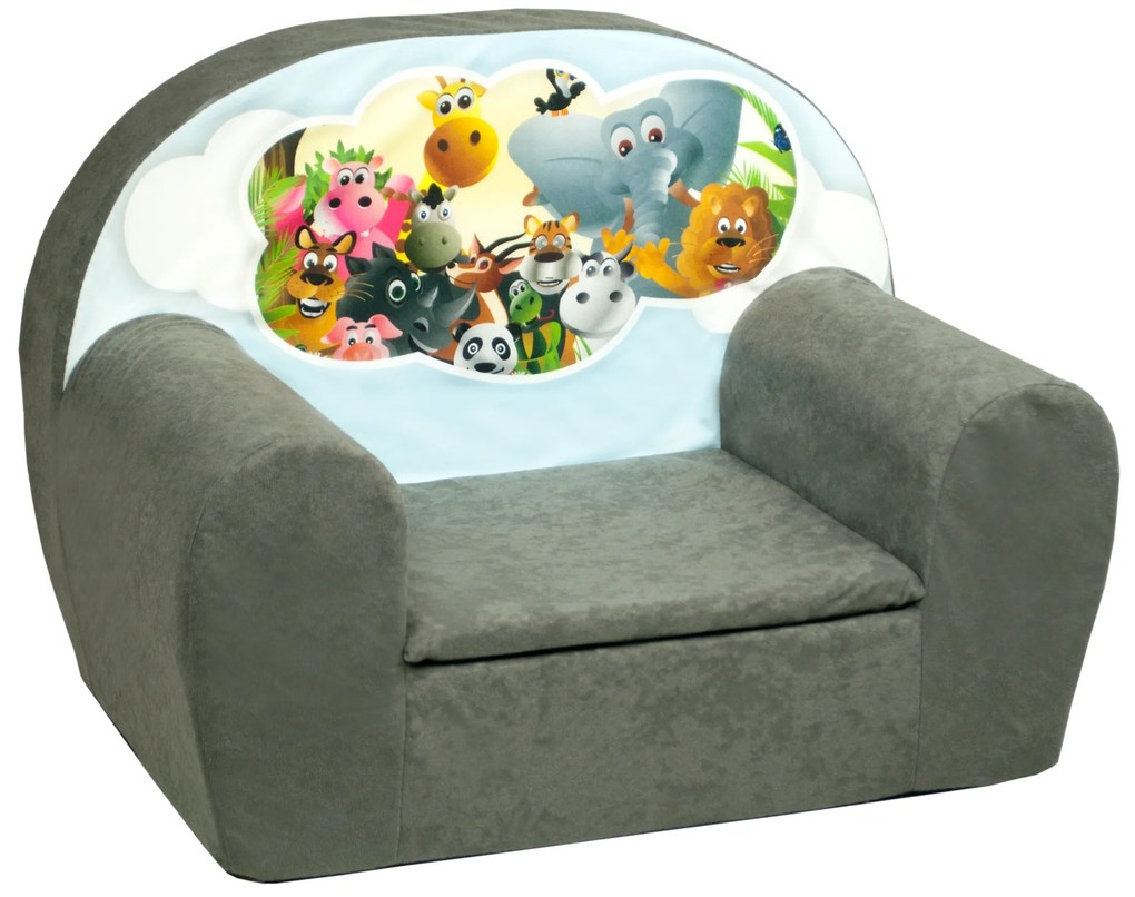 Detské kresielko SAFARI - šedé