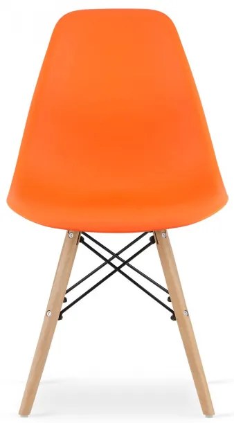Set troch jedálenských stoličiek OSAKA oranžové (hnedé nohy) (3ks)