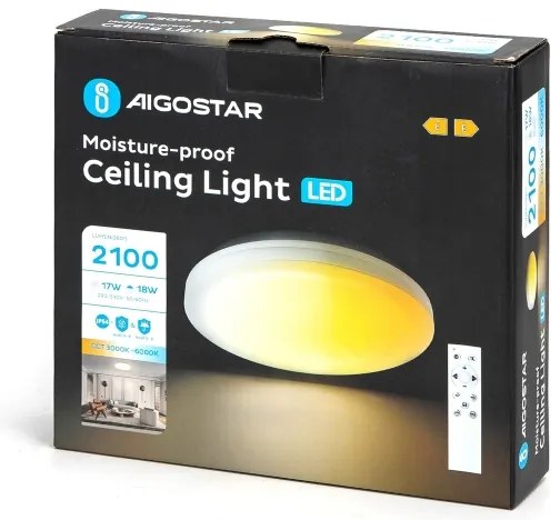 Aigostar - LED Kúpeľňové stropné svietidlo LED/18W/230V 3000-6000K IP54 + DO