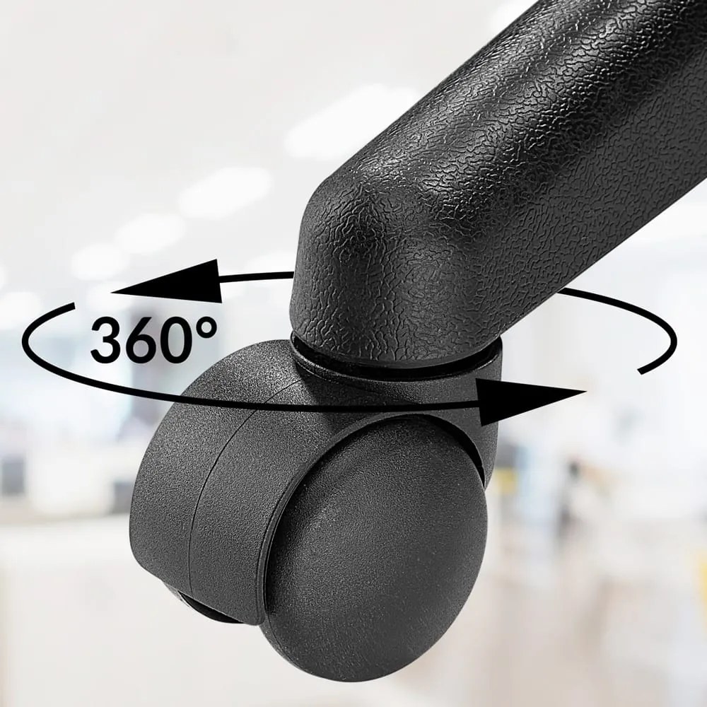 Taburetka na kolieskach BONY, Ø35cm, čierna Casaria