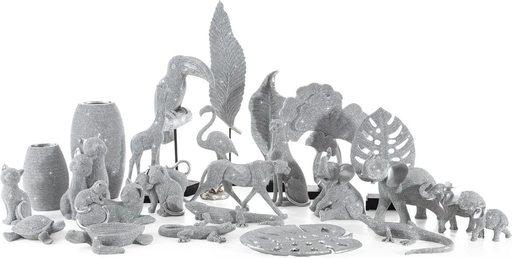 DEKORAČNÁ SOŠKA ELDO 15X12X6 CM STRIEBORNÁ