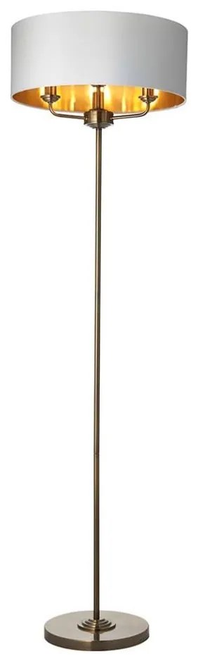 Endon 98935 - Stojacia lampa HIGHCLERE 3xE14/40W/230V biela/mosadz