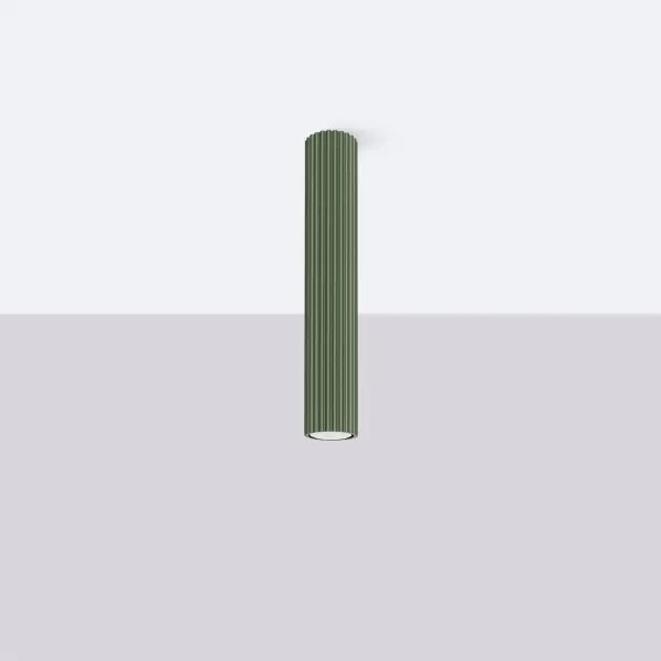 Sollux SL.1609 - Bodové svietidlo KARBON 1xGU10/10W/230V 40 cm zelená