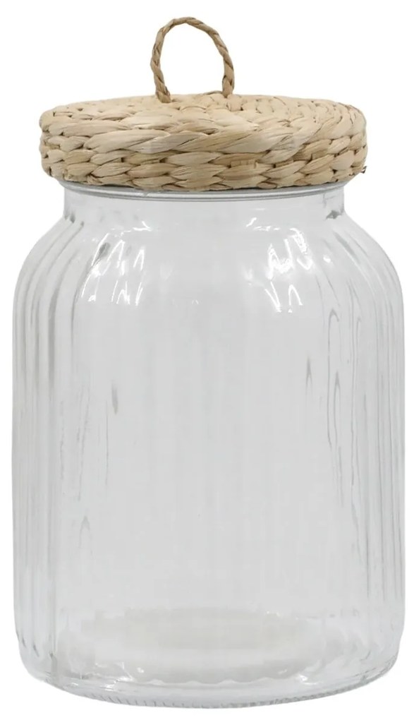 Chic Antique Sklenená dóza Wicker Lid 900 ml