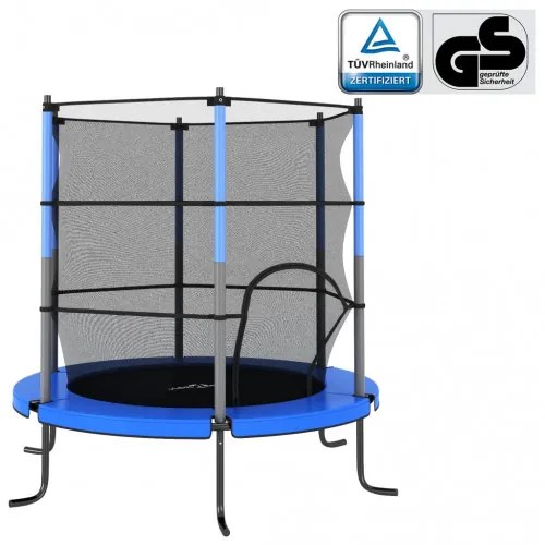 vidaXL Trampolína s bezpečnostnou sieťou okrúhla 140x160 cm modrá-