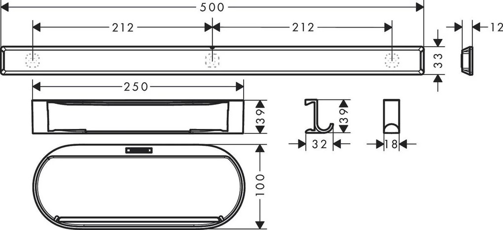 Hansgrohe WallStoris, sada do sprchy, biela matná, HAN-27967700