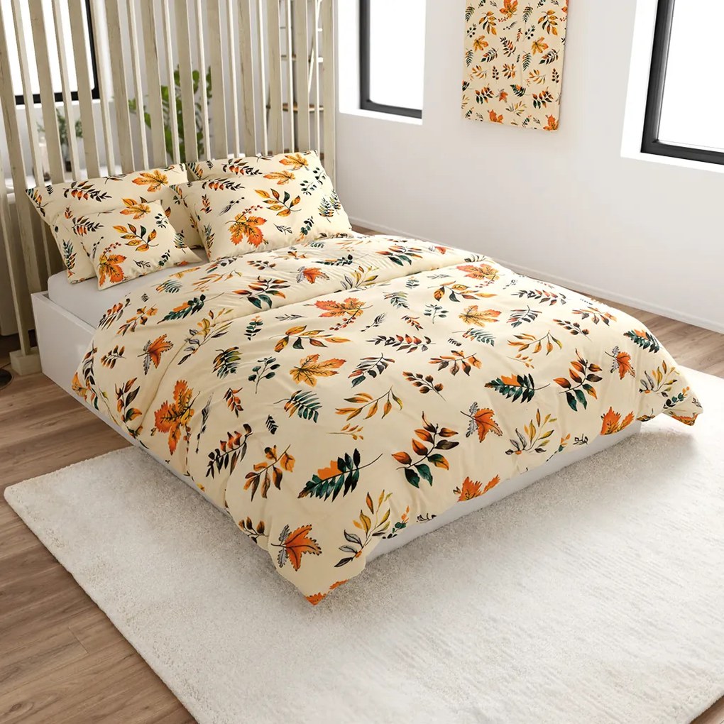 Mikroplyšové obliečky AUTUMNA krémové Rozmer obliečky: 2 ks 70 x 90 cm | 200 x 220 cm