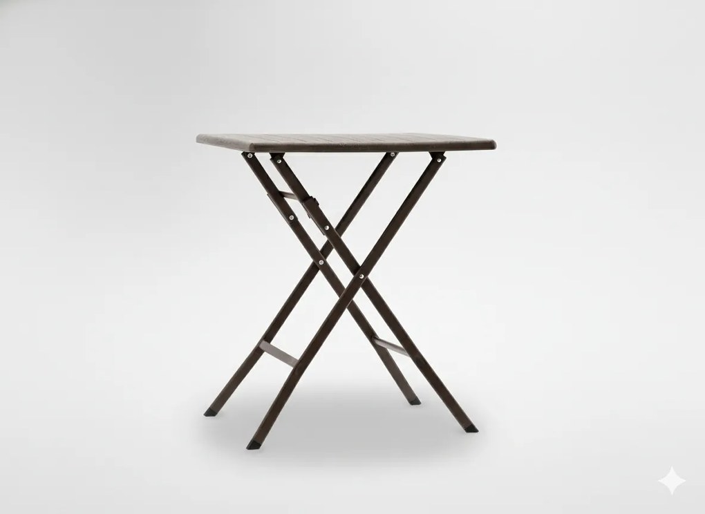 Garden Line SKLADACÍ TURISTICKÝ STÔL 61,5 x 61,5 x 73 CM HNEDÝ