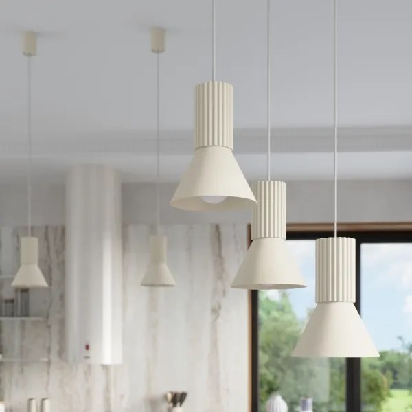 Sollux SL.1871 - Závesný luster ESTRIA na lankách 3xE14/10W/230V, priemer 30 cm, krémový