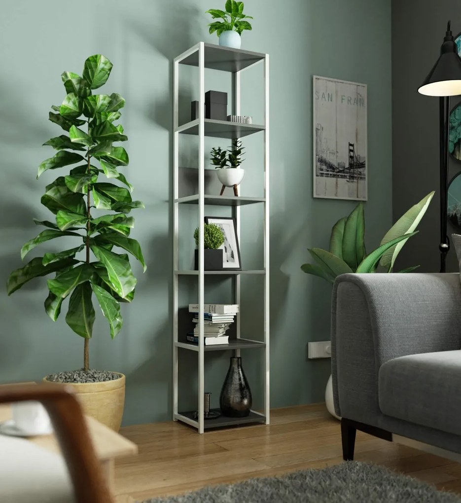 Regál LOFT 40 cm biely/šedý