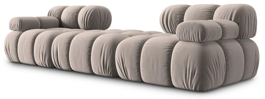 Svetlohnedá zamatová modulárna rohová pohovka (variabilná) Bellis – Micadoni