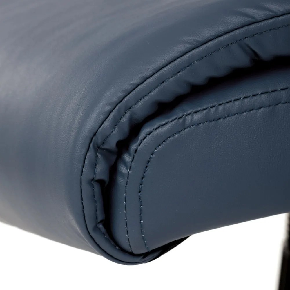 Kancelárske kreslo PEDRO — ekokoža, modrá