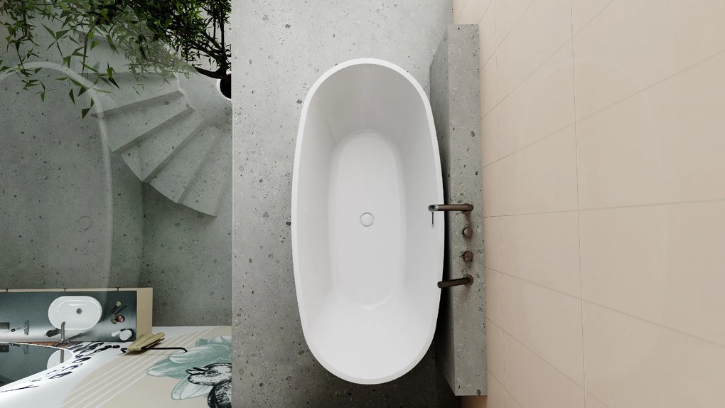Deante Voľne stojaca vaňa Alpinia 150x73,5 cm akrylát - KDU 015W
